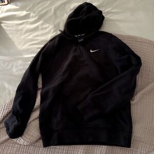 Black Embroidered Nike Cotton Blend Hoodie | S